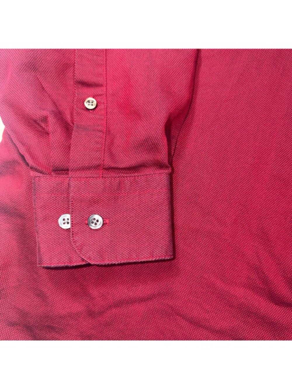 Claiborne Men's Dress Shirt 16 32/33 Red Long Sleeve Button Up Office Work - Picture 5 of 8